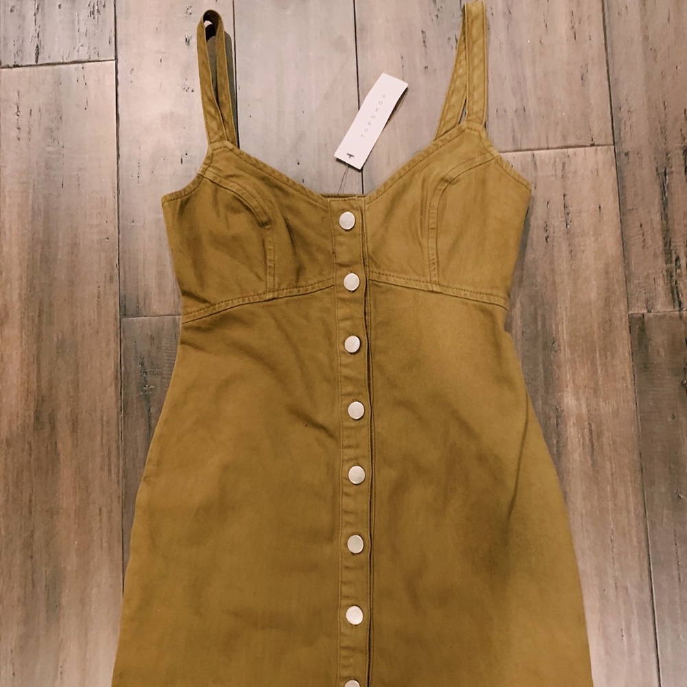 OLIVE GREEN DENIM DRESS